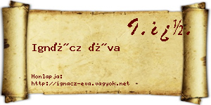Ignácz Éva névjegykártya