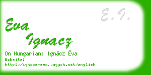 eva ignacz business card